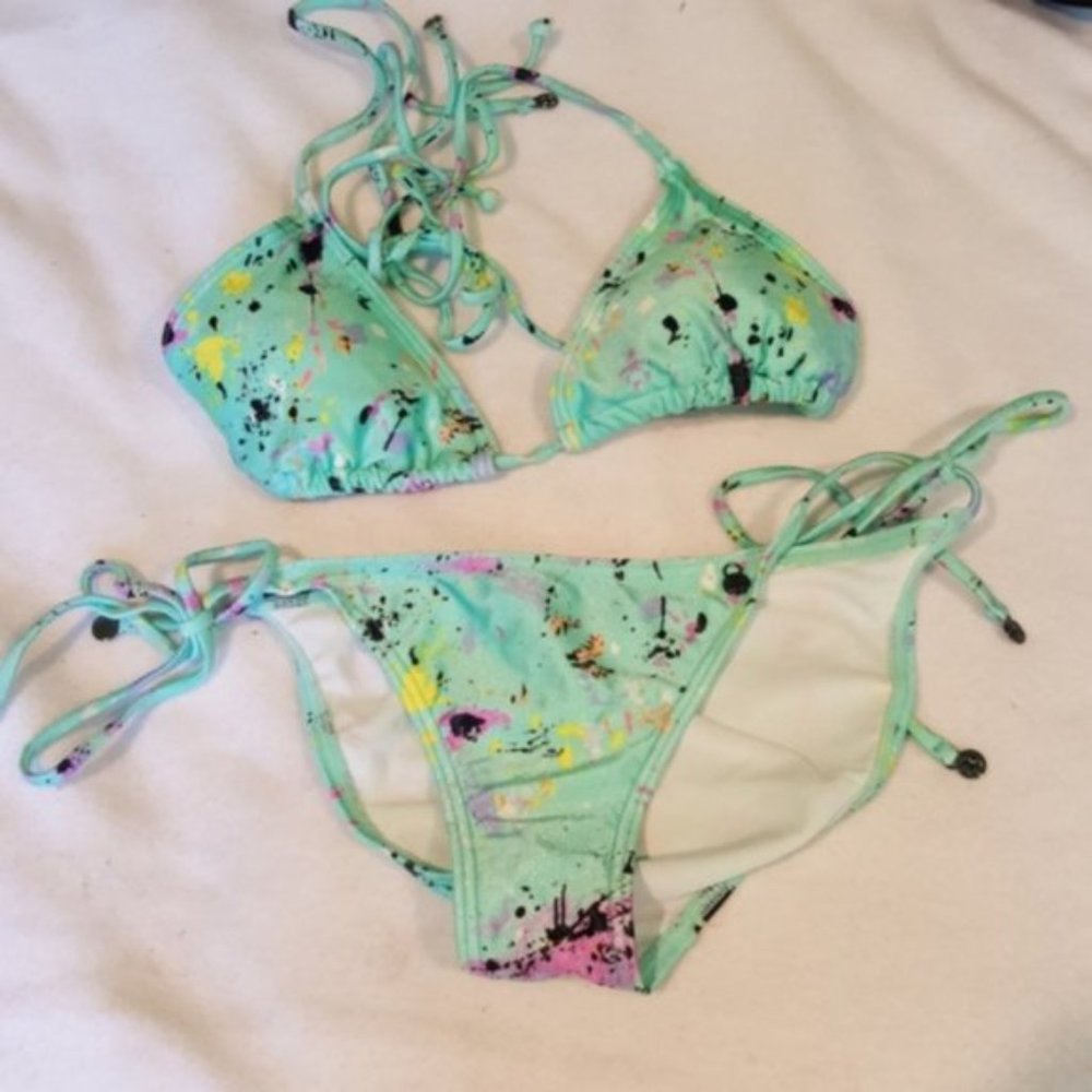 Y2k Style Insight Paint Splatter Triangle String … - image 1